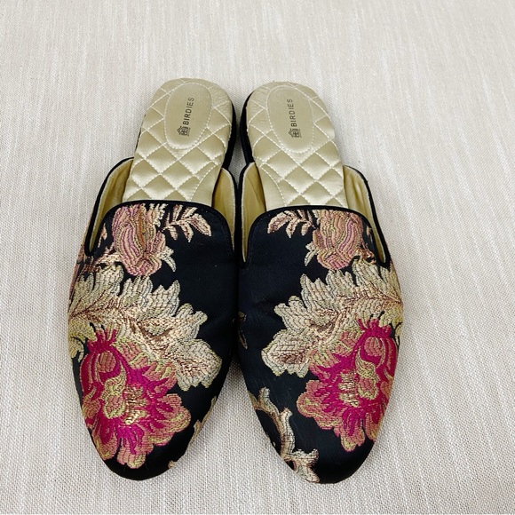 Birdies The Phoebe Floral Jacquard Mule Shoes - Picture 2 of 7